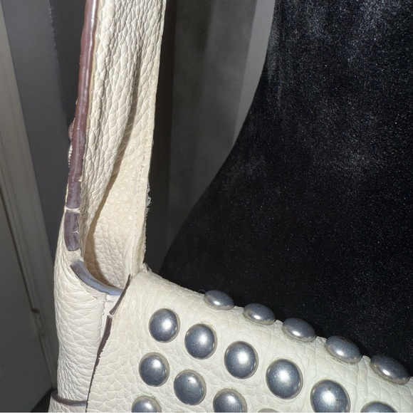 Coach Purse Studded White Leather Crossbody Bag Vintage Y2K Biker Chic - Picture 7 of 12